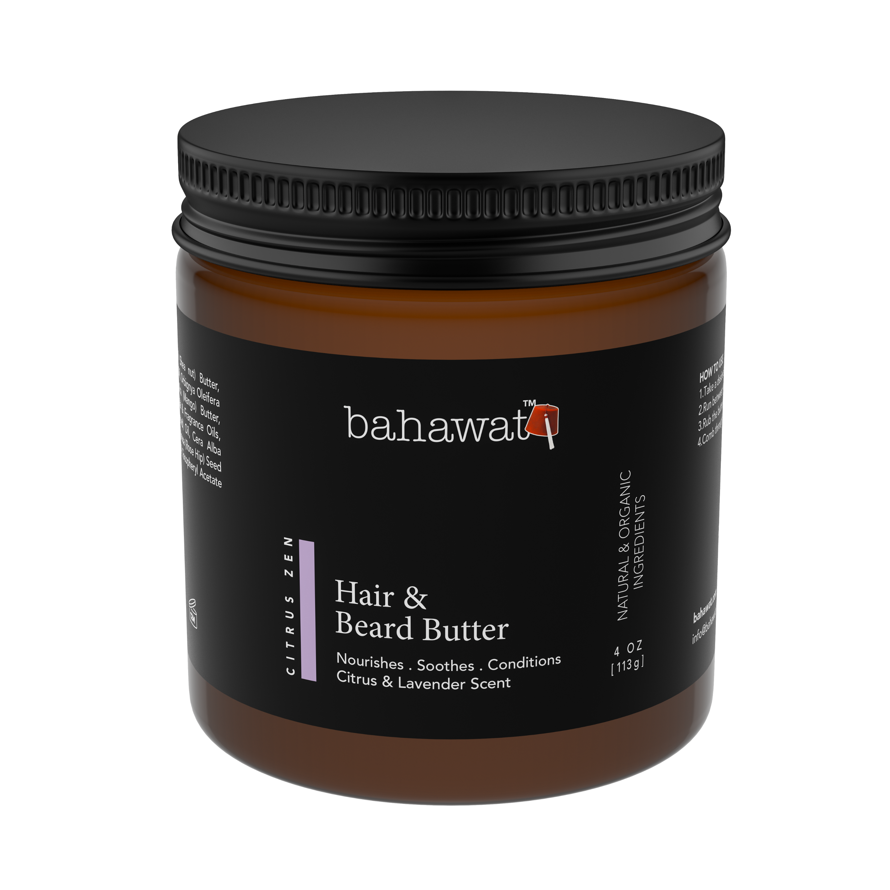 CITRUS LAVENDER HAIR & BEARD BUTTER - "CITRUS ZEN" 4 OZ.